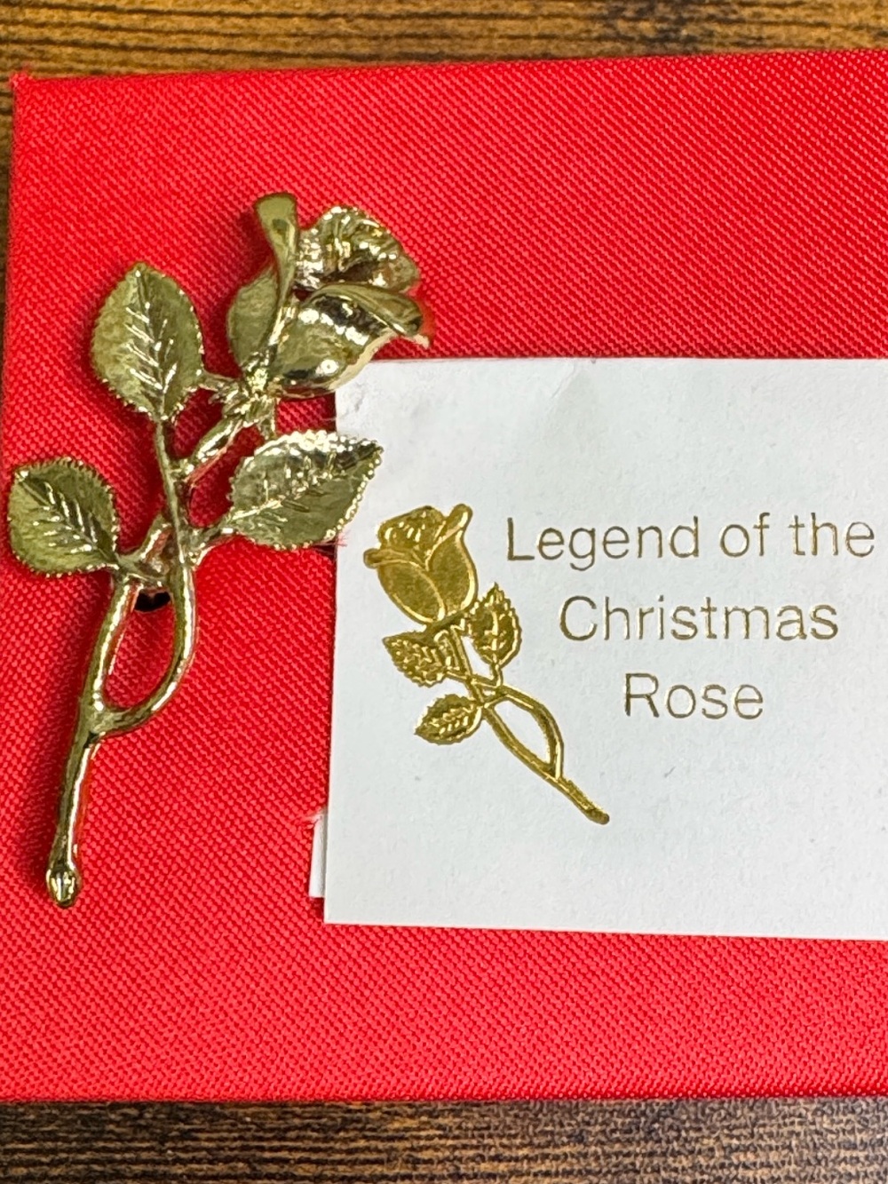 Gold Rose Brooch - Legend of the Christmas Rose